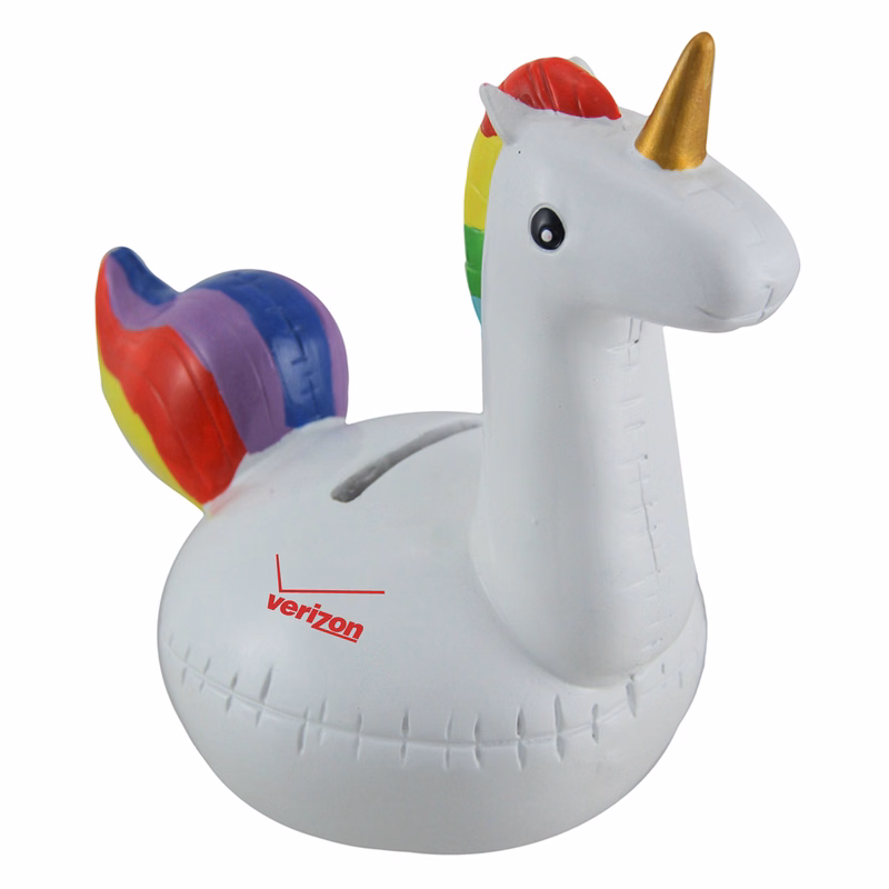 6" Rainbow Inflatable Unicorn Coin Pank
