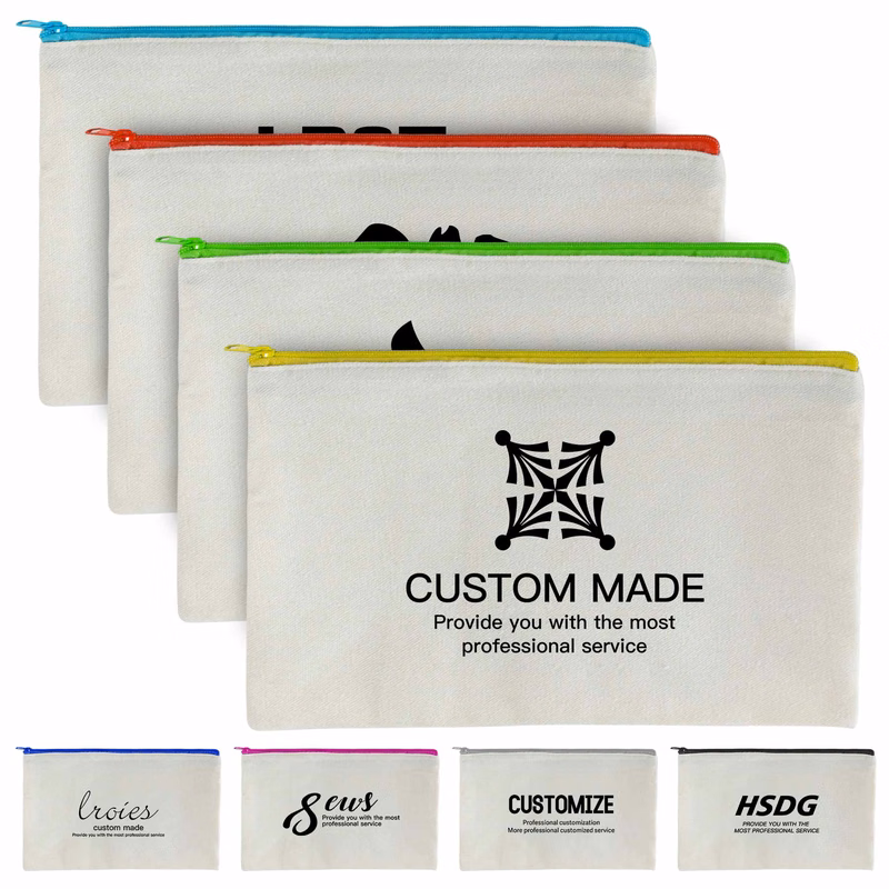 Plain Cotton Canvas Multipurpose Zipper Bag