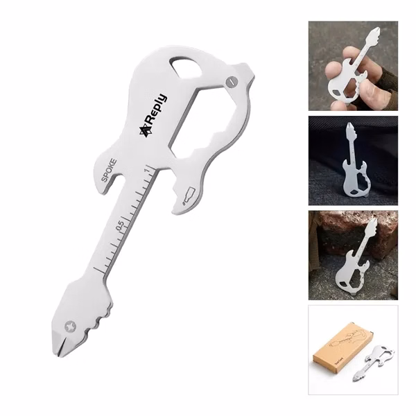 Custom 2.95" Stainless Steel 12 in 1 EDC Pocket Multitool Keychain — Utility Promo