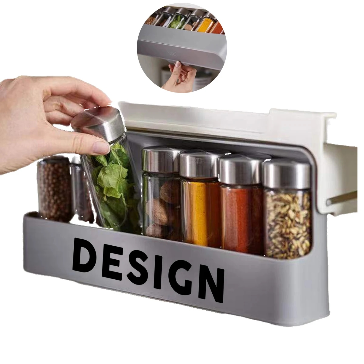 MOQ 50 No Drill Kitchen Spice Rack Storage Organizer with Custom Logo 1