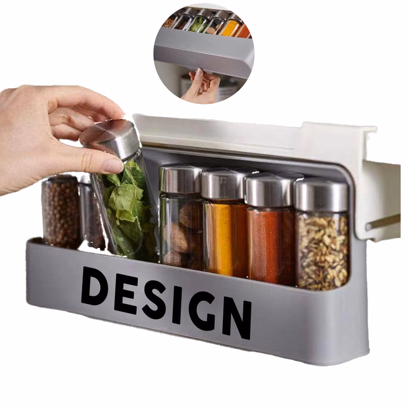 MOQ 50 No Drill Kitchen Spice Rack Storage Organizer with Custom Logo
