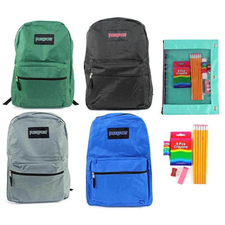 15" Backpack & Elementary School Supply Kit Sets - Green 1