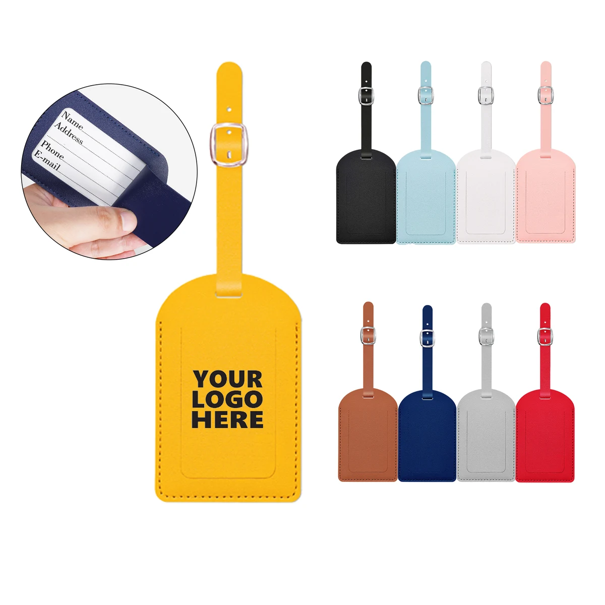 Simple PU Leather Luggage Tag 1