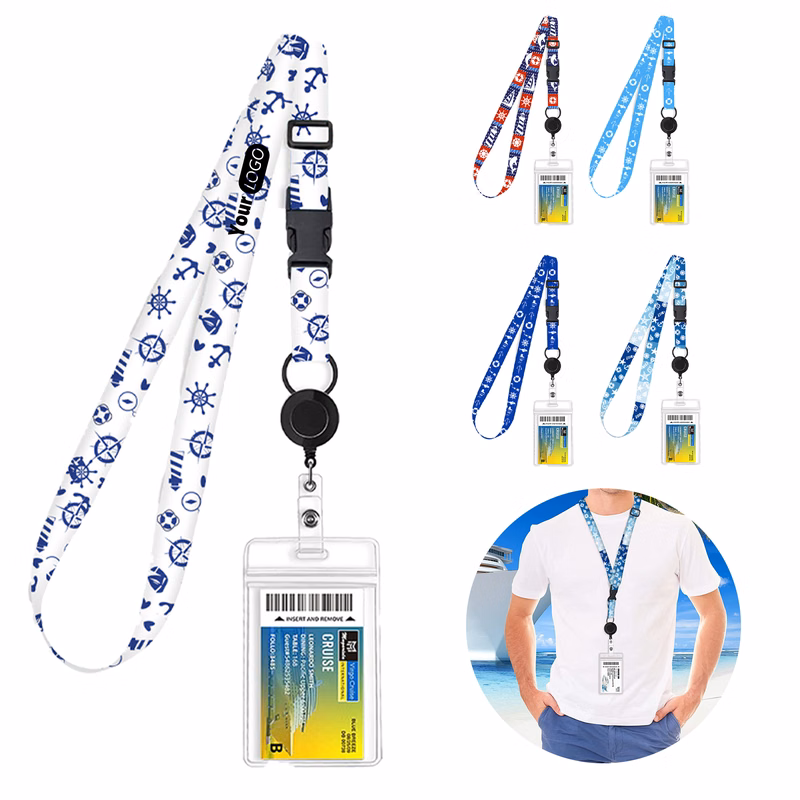 Polyester Multifunctional Lanyard With Retractable Badge Reel