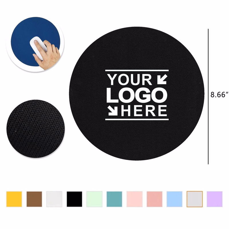 Round Mouse Pad With Rubber Edge Binding