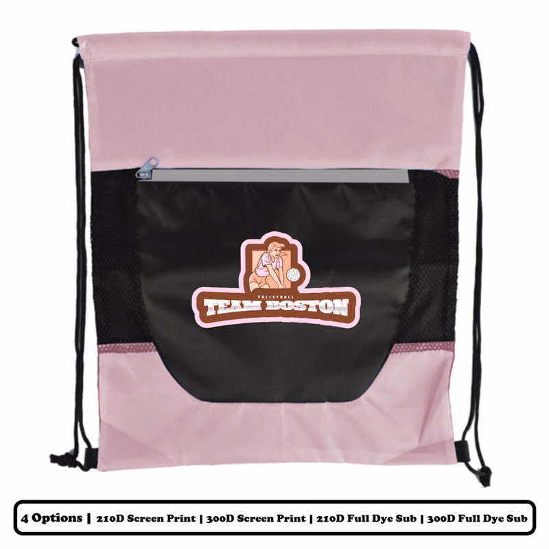 Sublimation Horizontal Multi-Panel Polyester Drawstring Bag