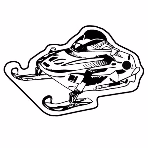 Snowmobile 2 Key Tag - Spot Color