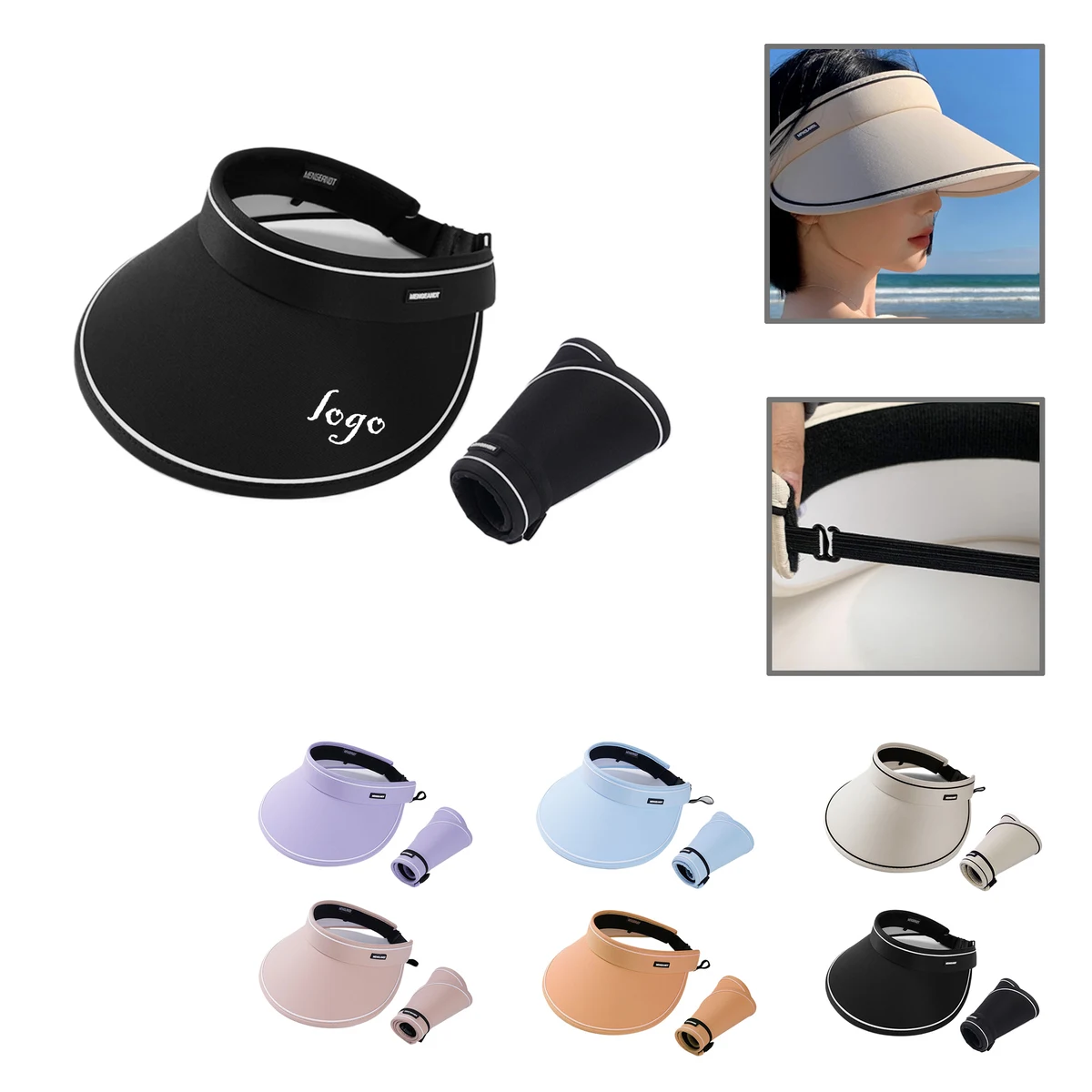 MOQ25 UV Protection Wide Brim Sun Visor Cap 1