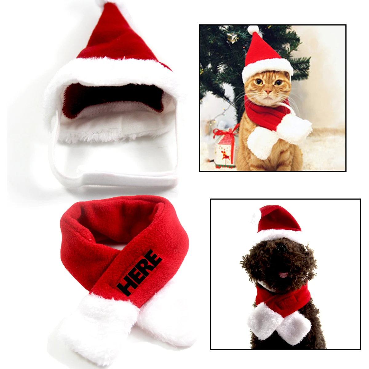 Pet Christmas Accessories: Scarf and Hat 1
