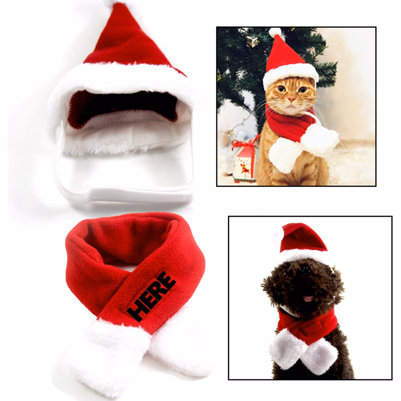 Pet Christmas Accessories: Scarf and Hat