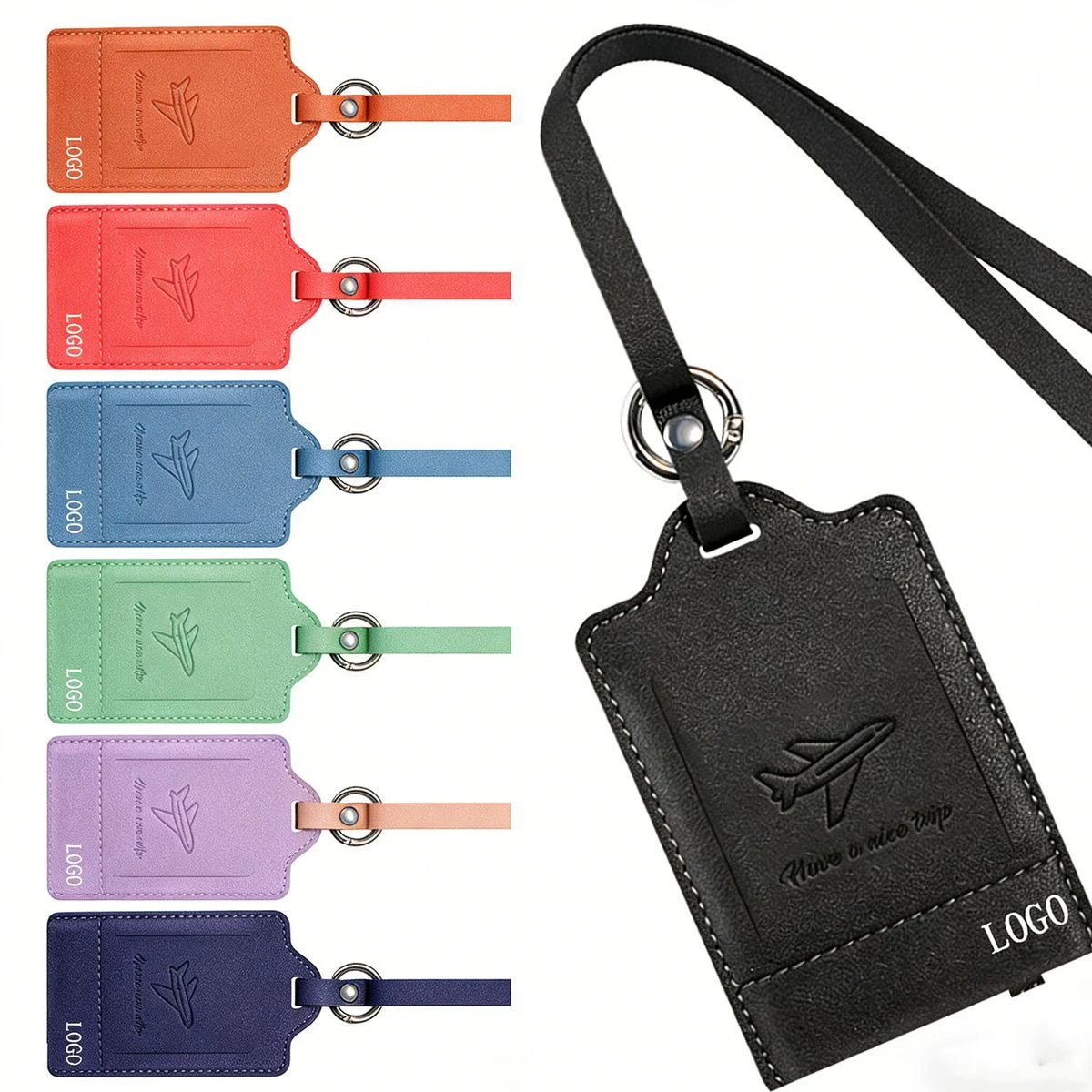 Premium PU Leather Flip-Open Luggage Tag 1