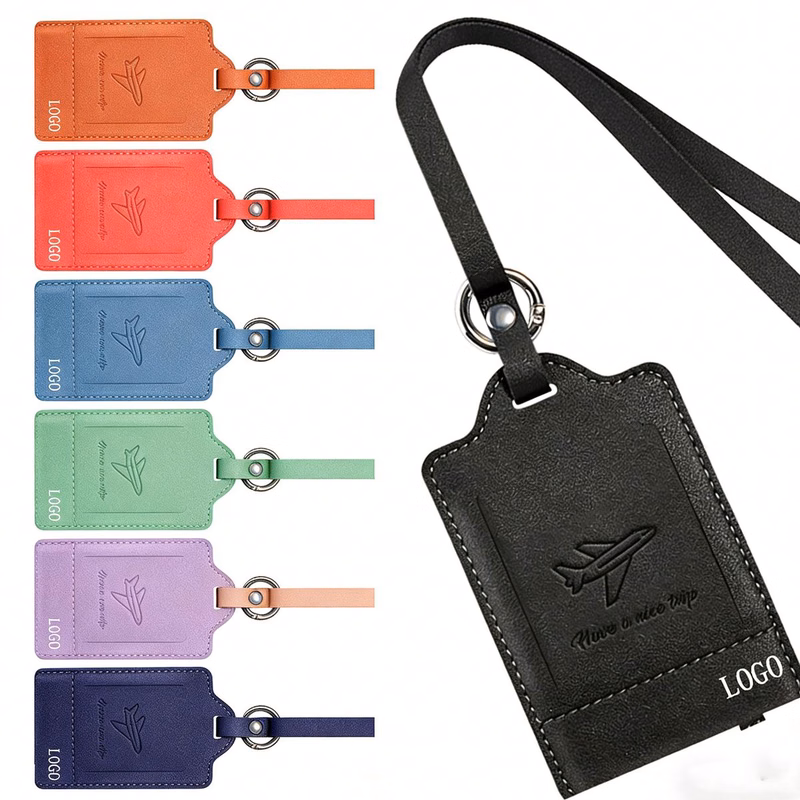 Premium PU Leather Flip-Open Luggage Tag