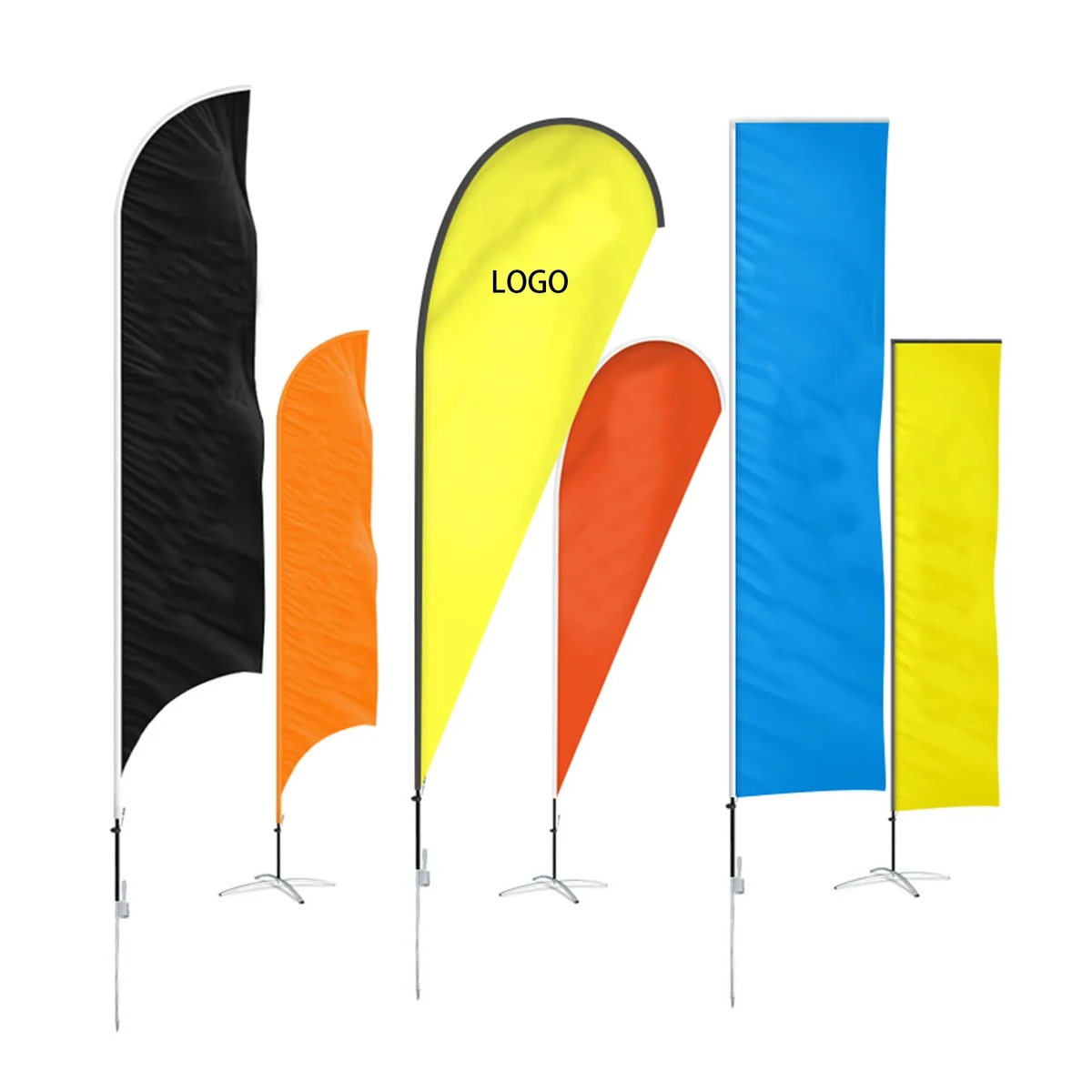 MOQ 5pcs 8FT Beach Feather Flag With Base 1