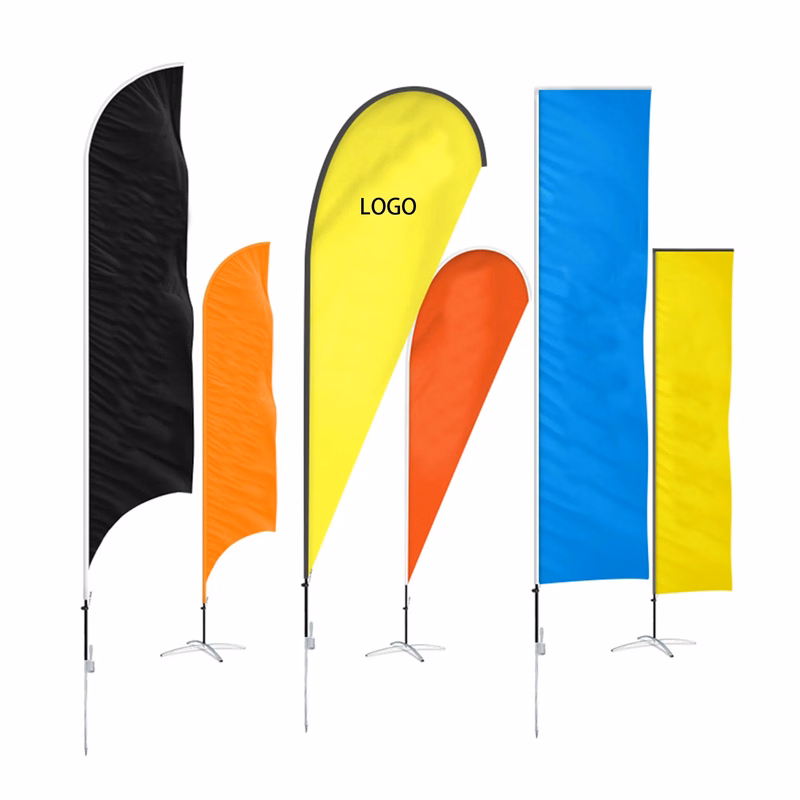 MOQ 5pcs 8FT Beach Feather Flag With Base