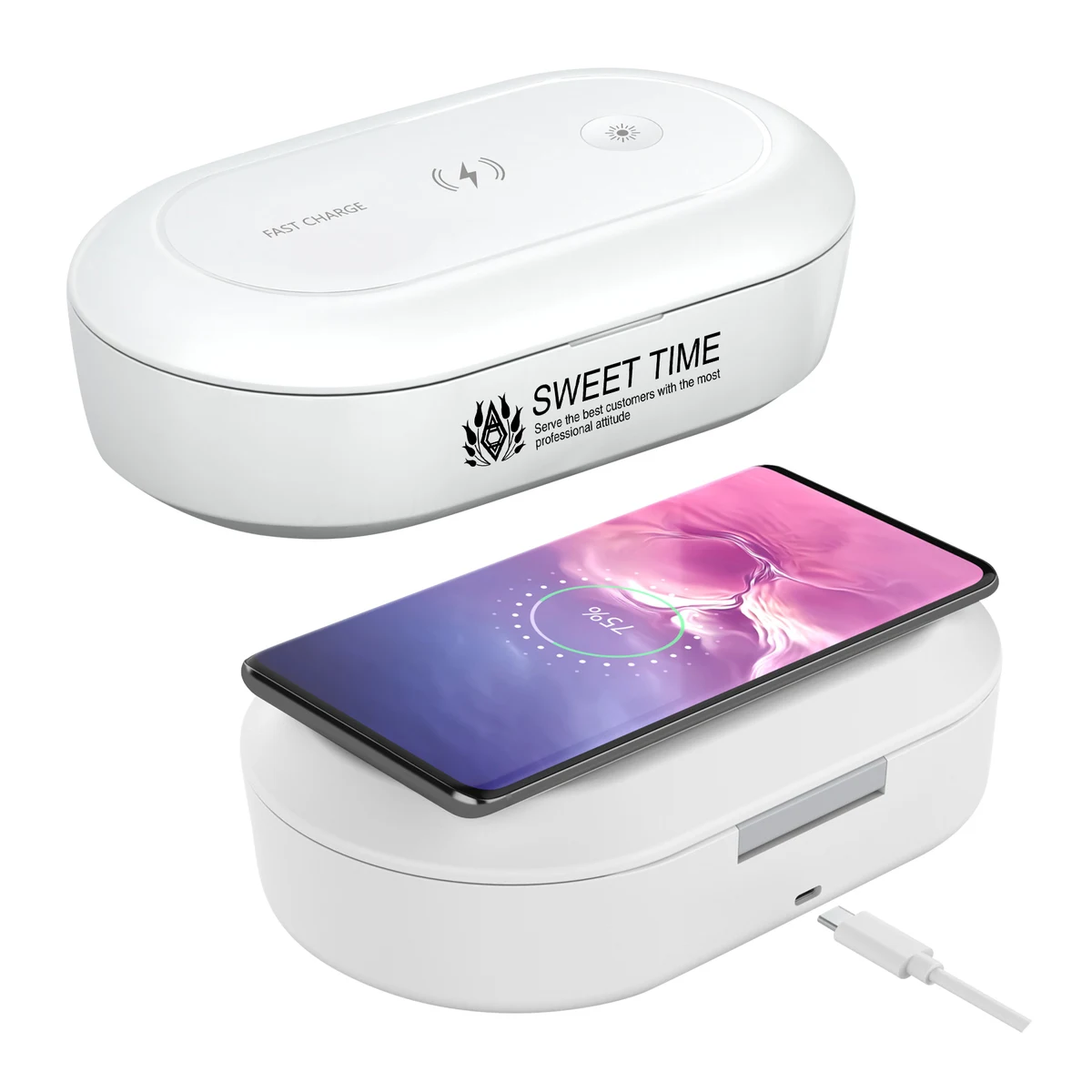 UV light Sanitizer Box with Qi-certified Wireless Charger 1