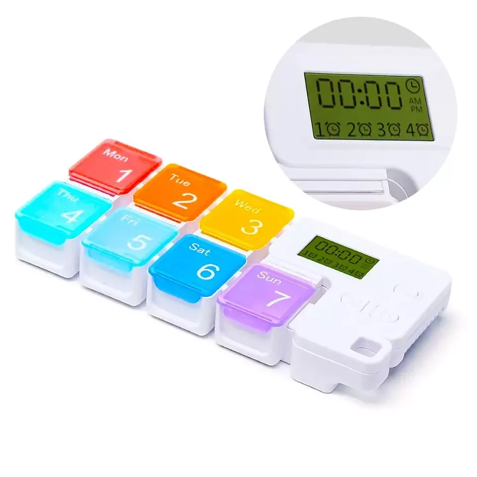 7 Day Pill Organizer With Alarm Clock 1