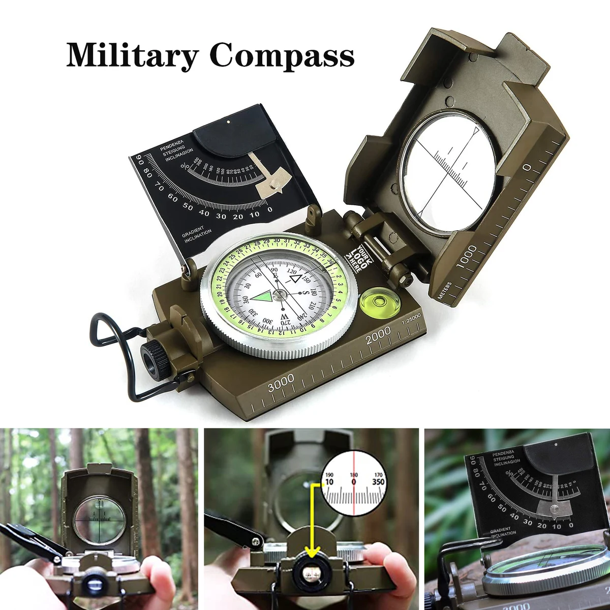 Multifunctional Military Sighting Navigation Compass With Inclinometer 1