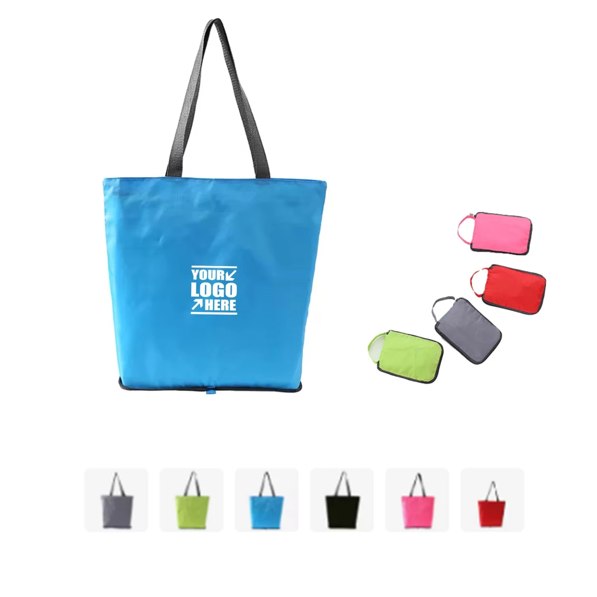 Folding Tote Shopping Bag, custom tote bag with logo imprint 1