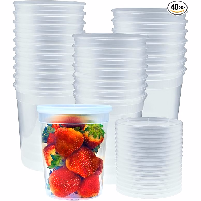 34 or 36 oz Plastic Reusable Container