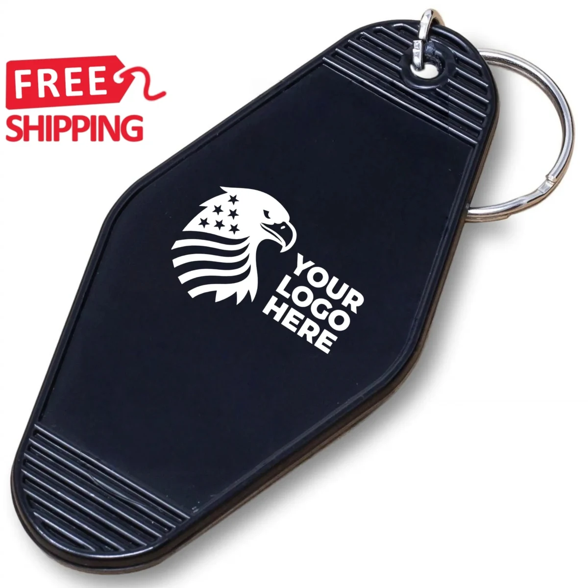 Retro Plastic Hotel Motel Keychain Gold Lettering 1