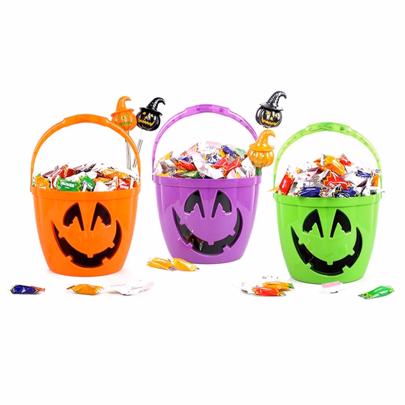 LED Plastic Candy Pumpkin Basket