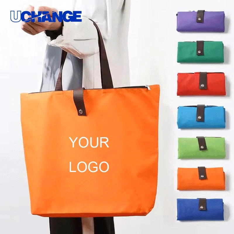 Foldable Zipper Closure Large Tote Bag for Shopping