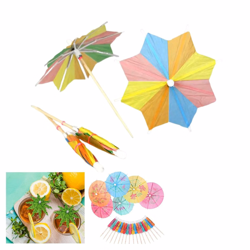 Colorful Umbrella Picks for Cocktails and Cakes