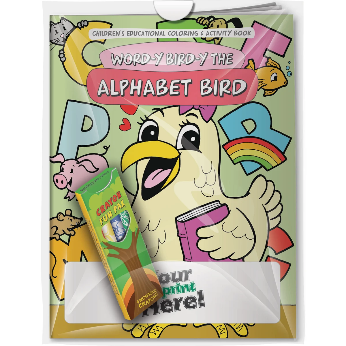 Combo Pack - CB1014 Coloring Book & 4-Pack of Crayons in a Poly Bag 1