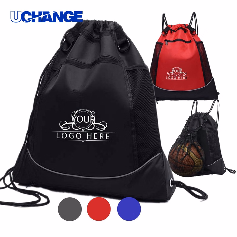 Basketball Net Pocket Drawstring Backpack