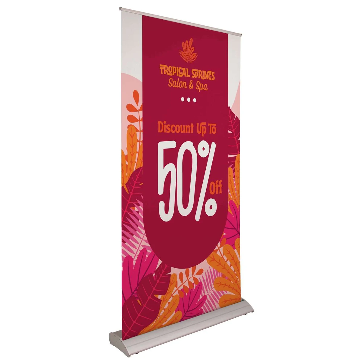 46.5" Deluxe Pro Retractor Single-Banner Kit (No-Curl Opaque Fabric) 1
