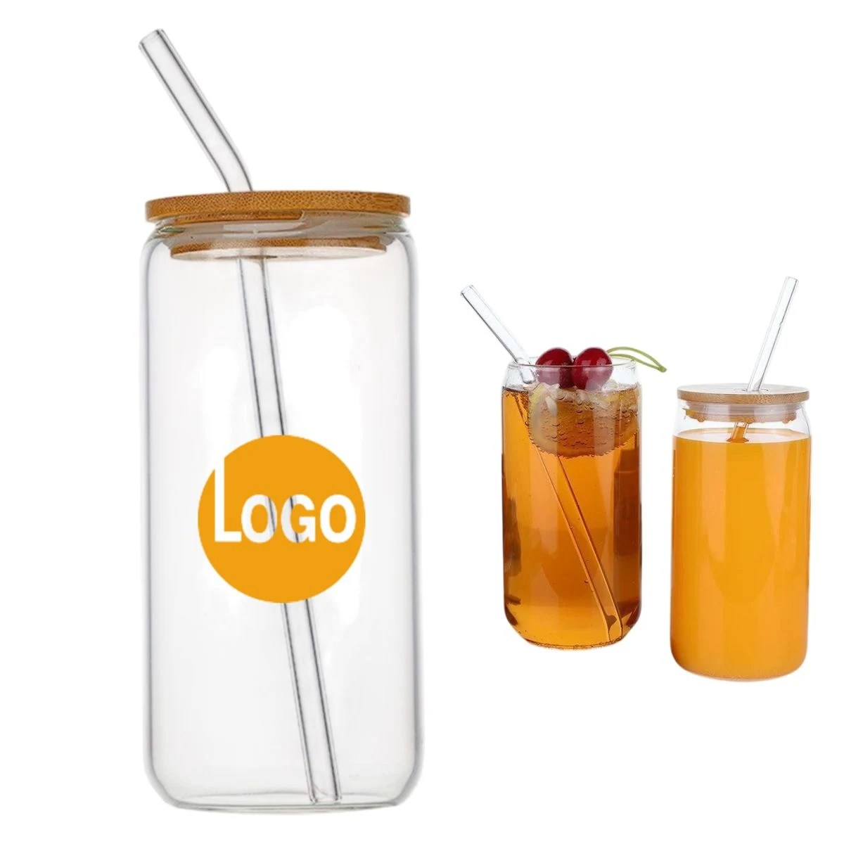 16 Oz Glass Jar Cup With Lid Straw 1