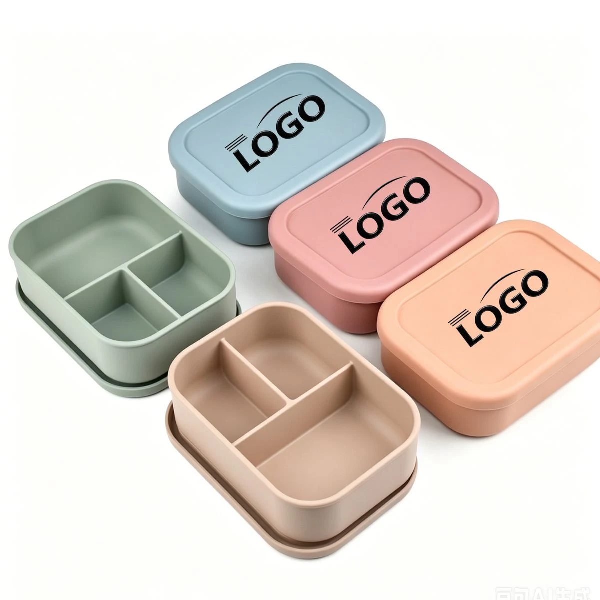 3-Compartment Silicone Lunch Container 1