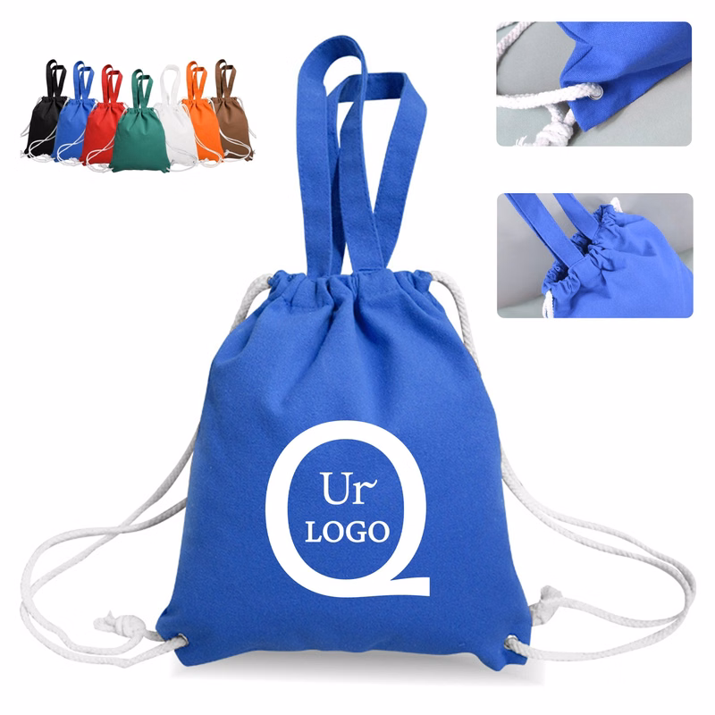 11.81X13.8 Inch Canvas Drawstring Backpack
