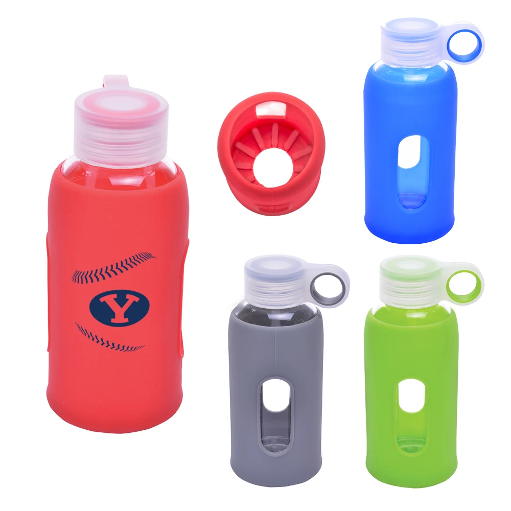 12 Oz. Showmany Glass Bottle w/Silicone Cover 1