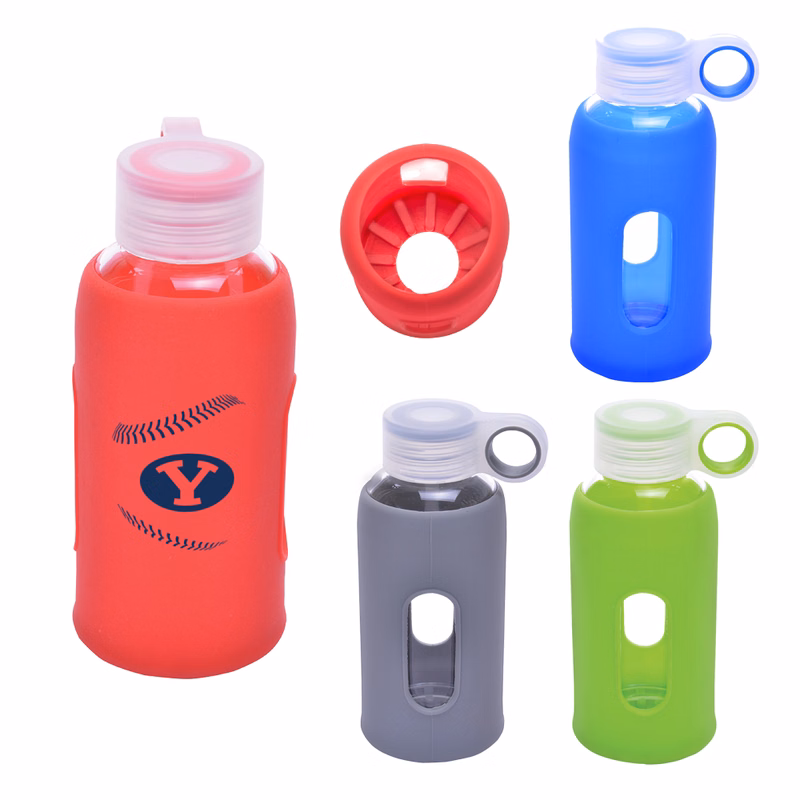 12 Oz. Showmany Glass Bottle w/Silicone Cover