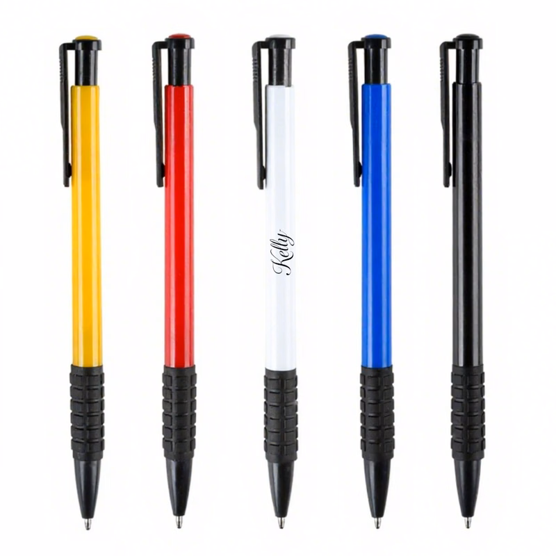 Retractable Plastic Ballpoint Pen w/ Comfortable Grip