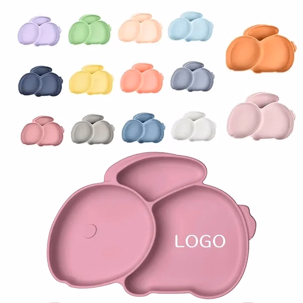 Silicone Baby Plate with Divided and Suction Cup