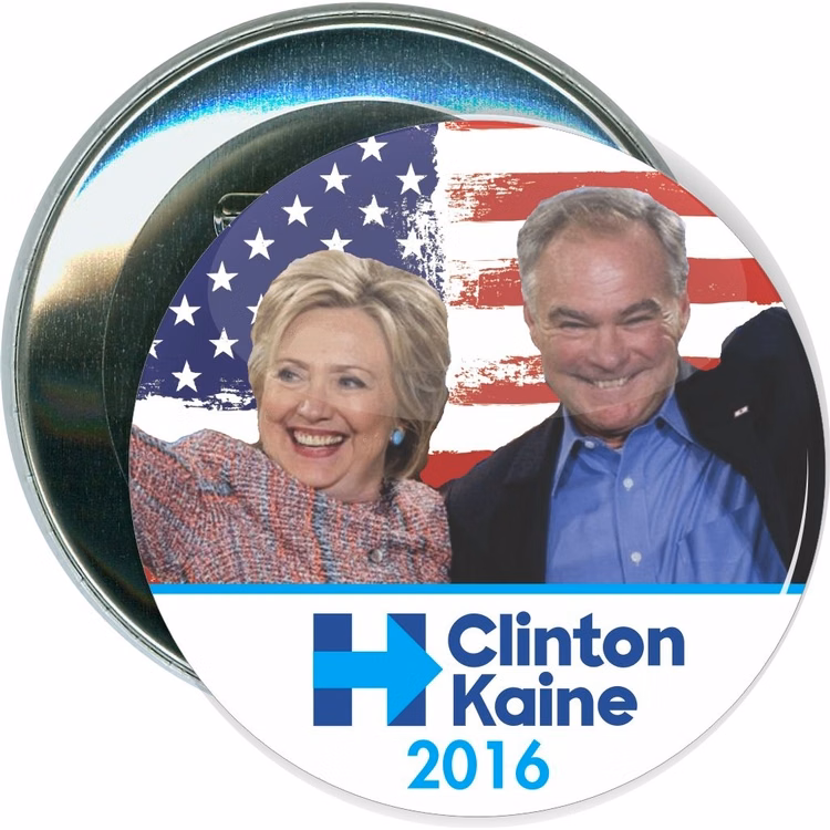 Hillary, Clinton Kaine Photo, Political Button