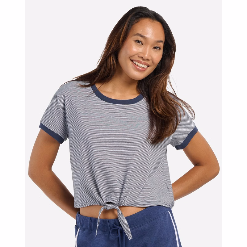 Women's Striped Tie Front T-Shirt - BW2107