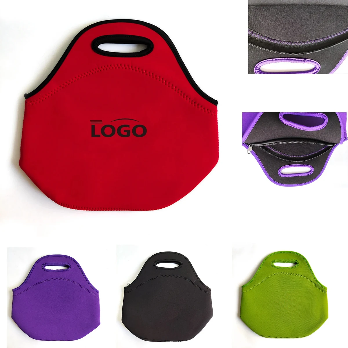 Zippered Neoprene Lunch Tote 10pcs 1