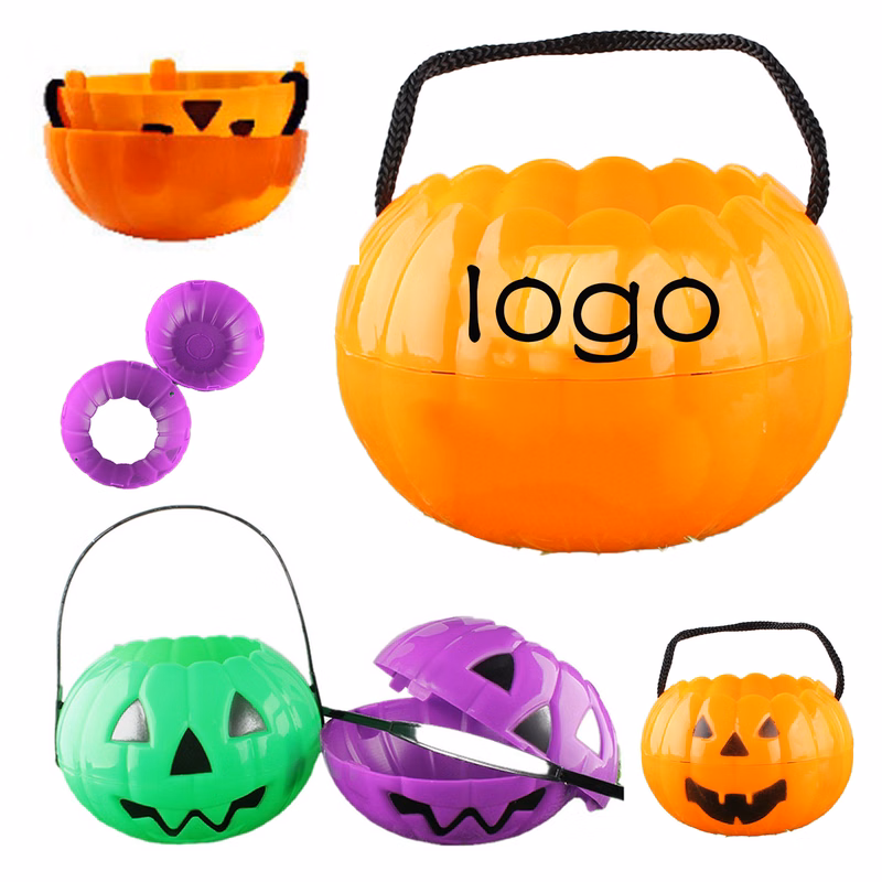 Halloween Foldable Half in One Pumpkin Candy Bucket