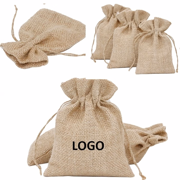 Burlap Drawstring Bag Pouch