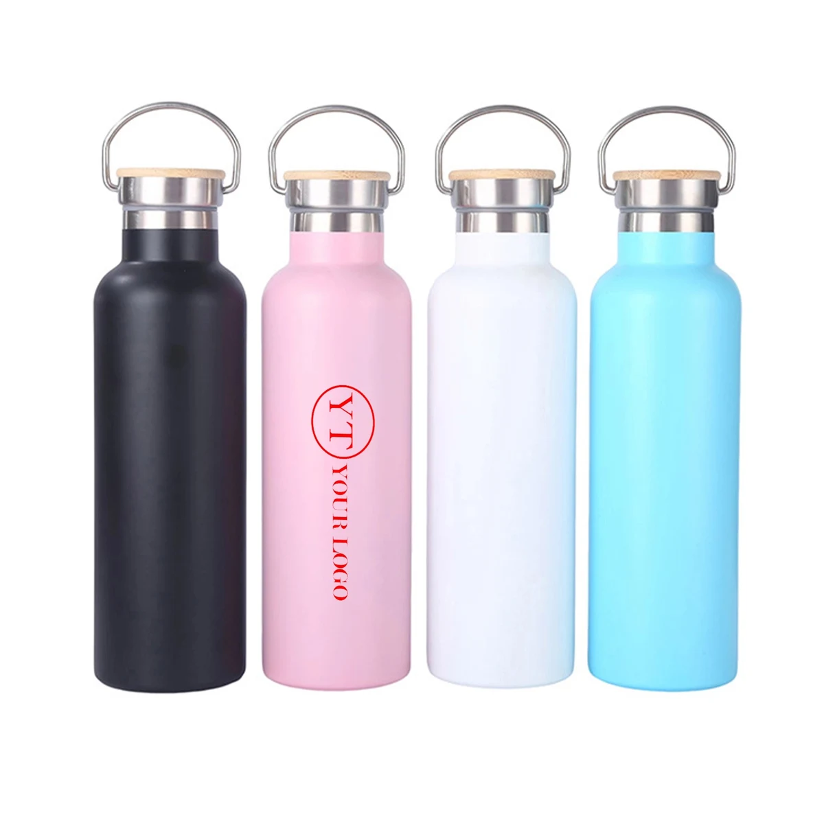 Double Wall Sport Bottle with Lid of Handle, custom water bottle with logo imprint 1