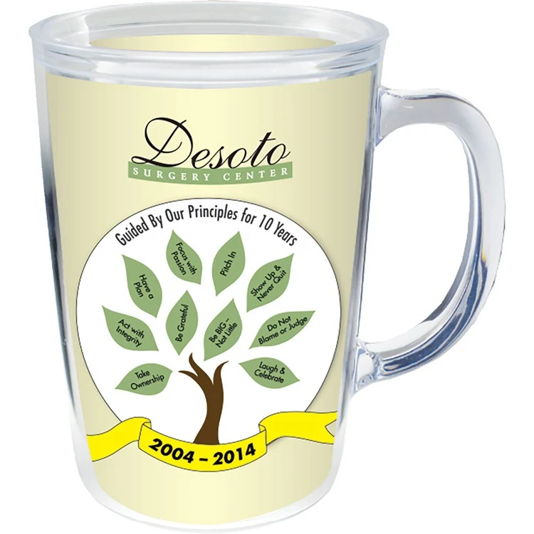 14oz Thermal Dual Walled Mug - White Printed Insert 1