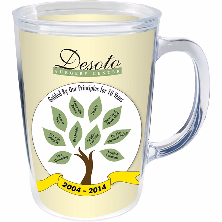 14oz Thermal Dual Walled Mug - White Printed Insert