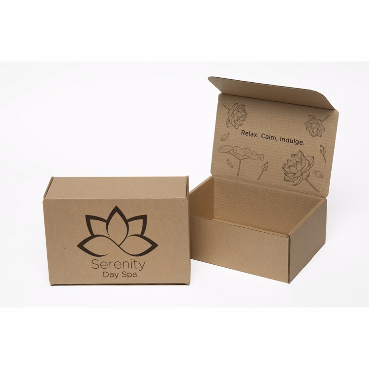One Color Natural Display Mailer Box w/2 Sided Imprint (10" x 7" x 4")