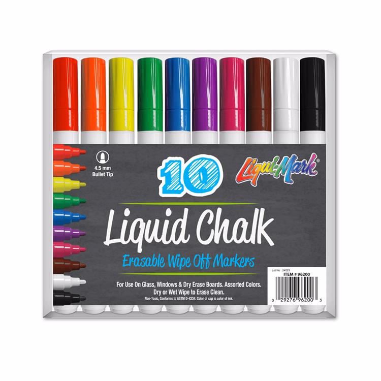 10pk Chalk Marker Set - Assorted Colors