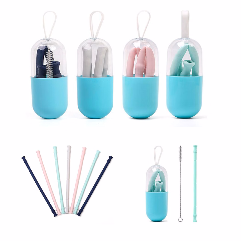 Silicone Straw With Case