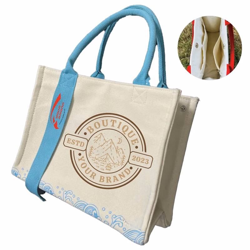 Canvas Bag With Ribbon Tote Exhibition Can Be Customized