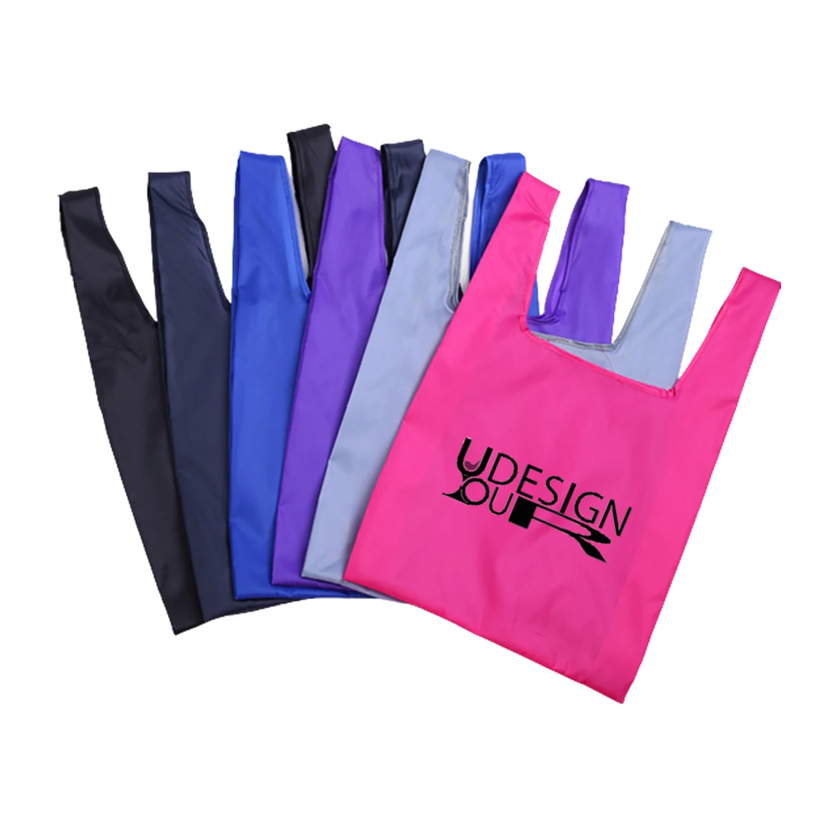 Polyester Foldable Shopping Tote Bag, custom tote bag with logo imprint 1